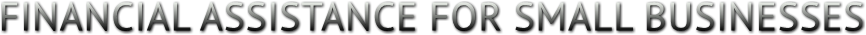 FINANCIAL ASSISTANCE FOR SMALL BUSINESSES FINANCIAL ASSISTANCE FOR SMALL BUSINESSES